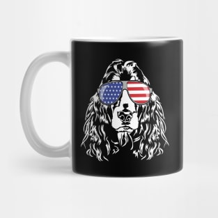 Proud patriotic Cocker Spaniel with American Flag sunglasses Mug